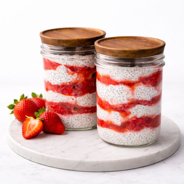 strawberry coconut chia seed pudding